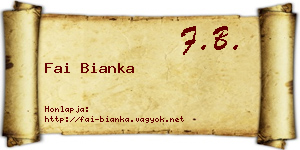 Fai Bianka névjegykártya